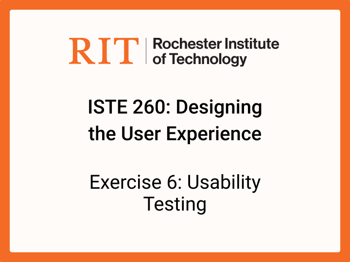 Image linked to PDF file explaining exercise 6 about usability testing.